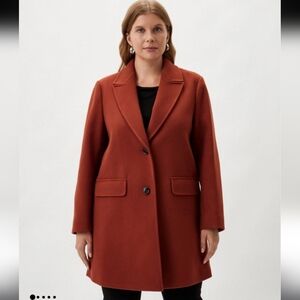 Coldwater Creek Long Jacket Chevron Pattern Size 20 Orange Red